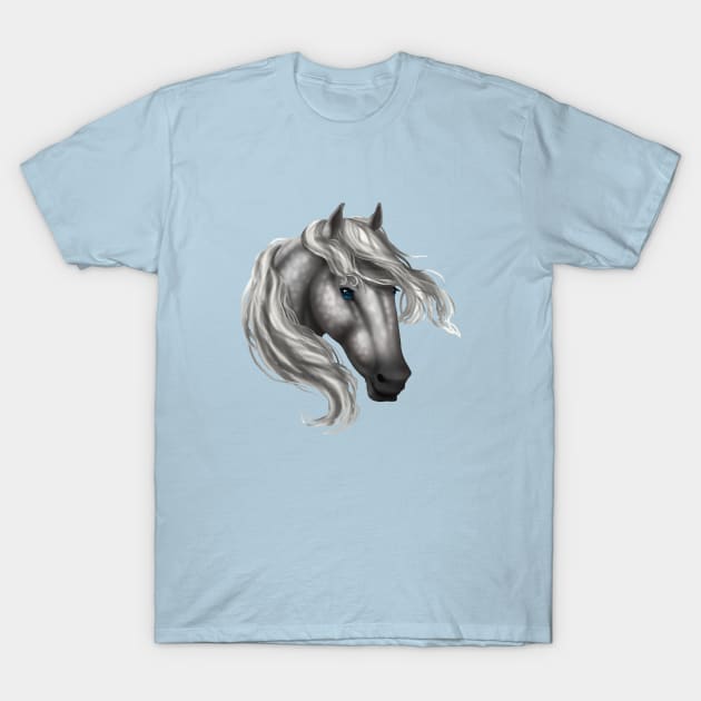 Horse Head - Dapple Blue Eyes T-Shirt by FalconArt